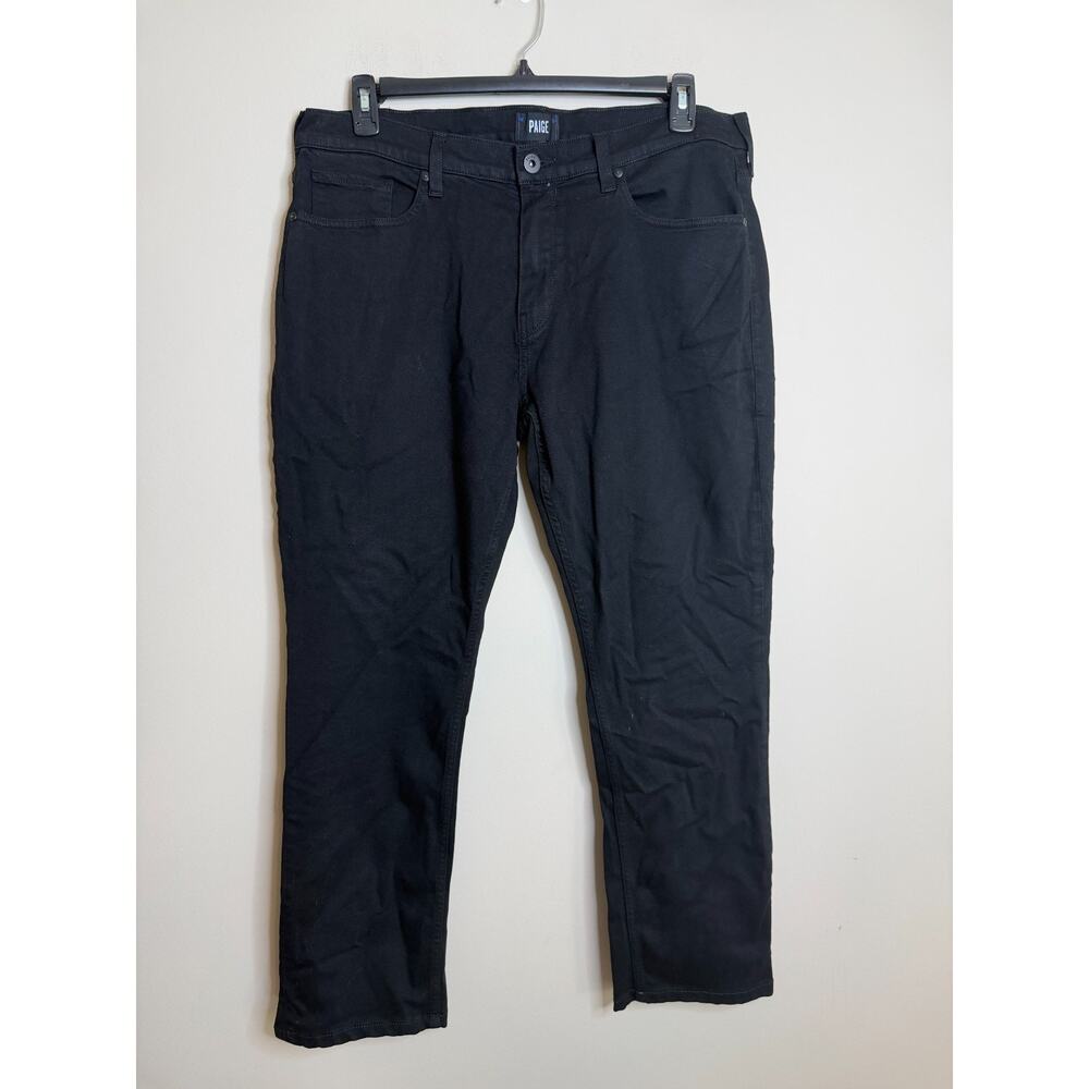 Paige Federal Jeans Mens 36 Black Denim Stretch Streetwear Mid-Rise Straight Leg